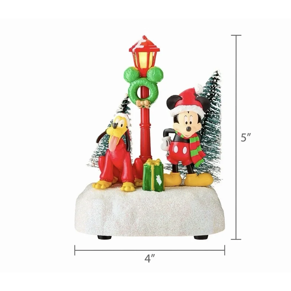 Disney‎ Mickey Mouse & Pluto Light-up Lamppost Christmas Village Accessory